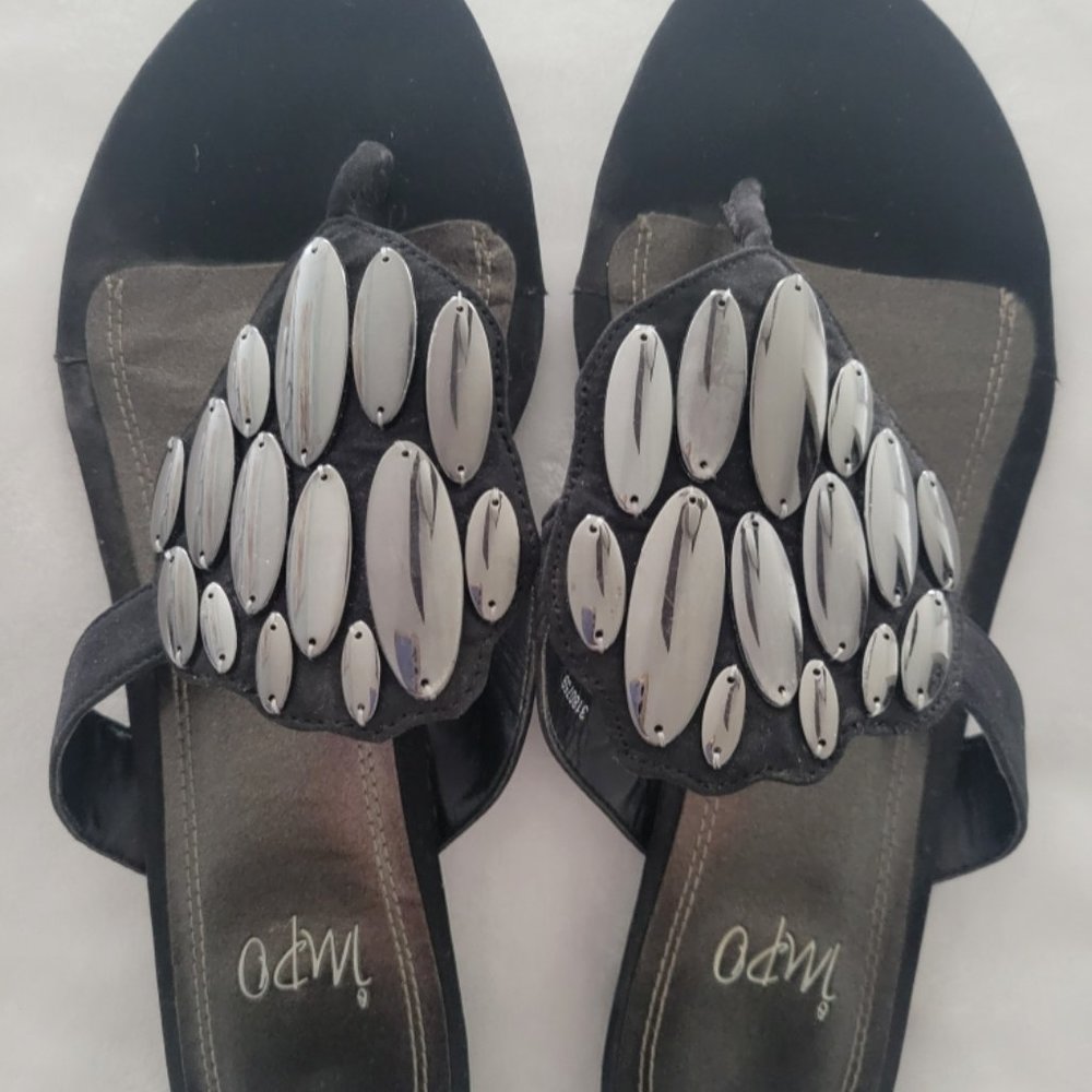 Impo "Angel" Sandal - Black with Silver Details - Size 7